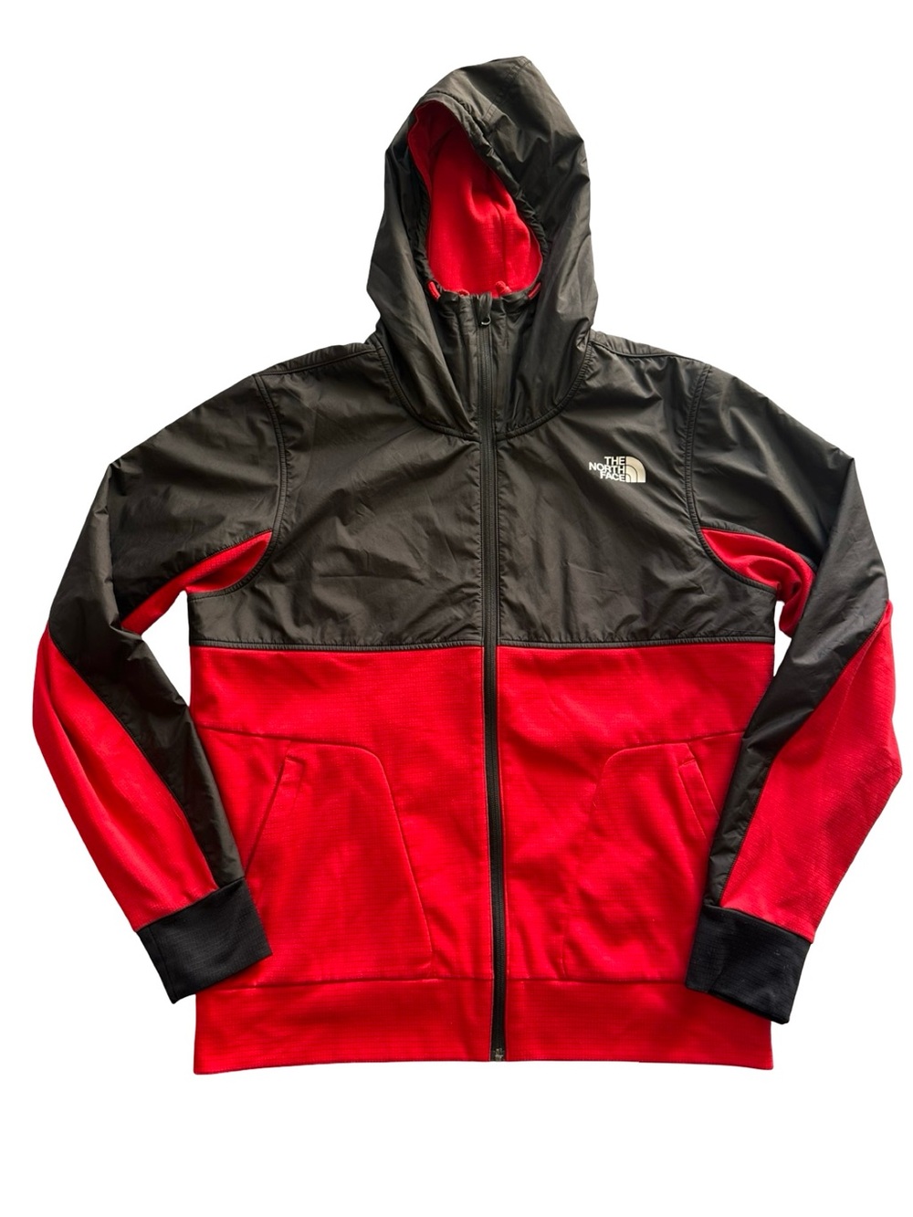 The North Face Men’s Hooded Jacket - Black & Red unisex